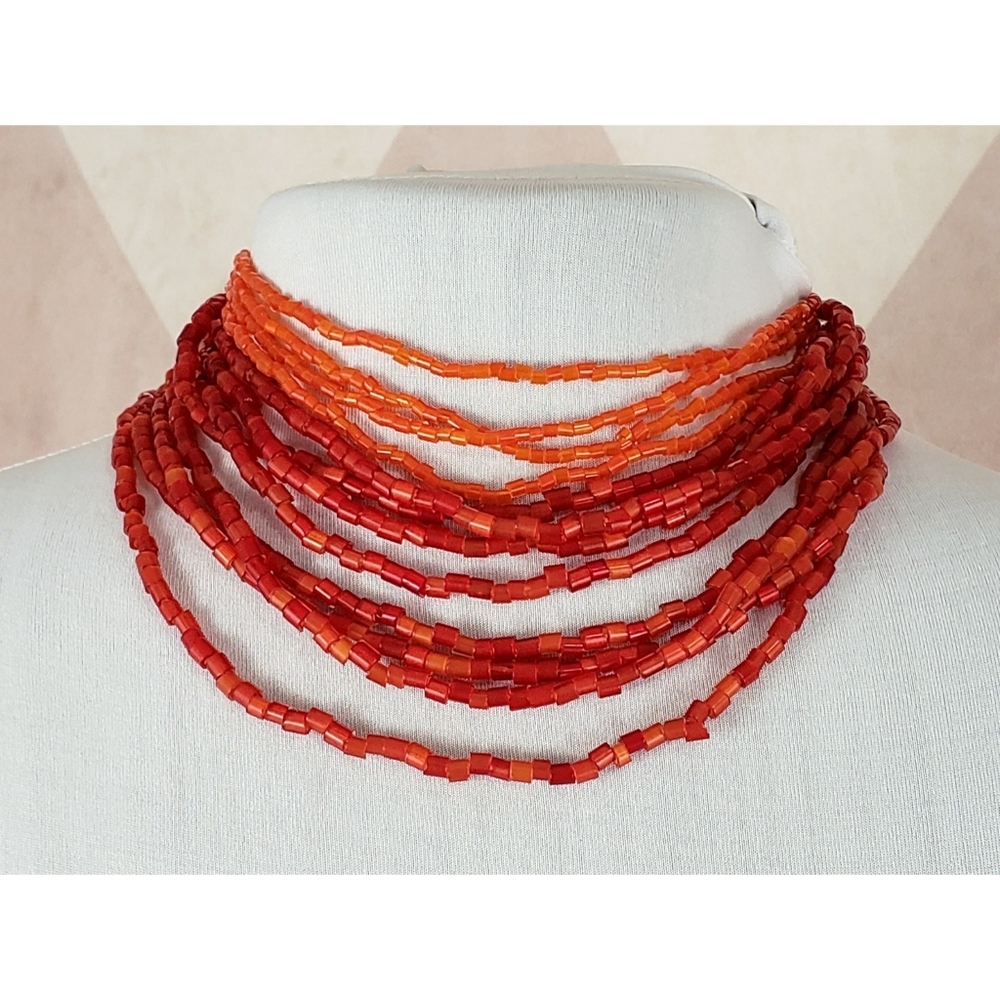 Vintage Red Layered Necklace